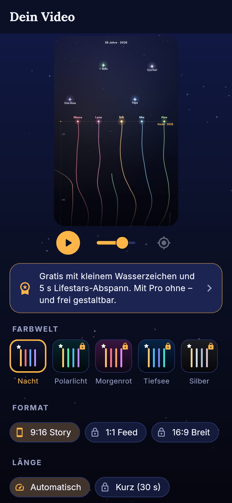 Video-Export mit Vorschau, Format 9:16 und Fortschrittsbalken beim Rendern